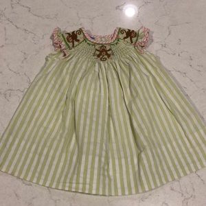 Anavini Girls Smocked Monkey Dress